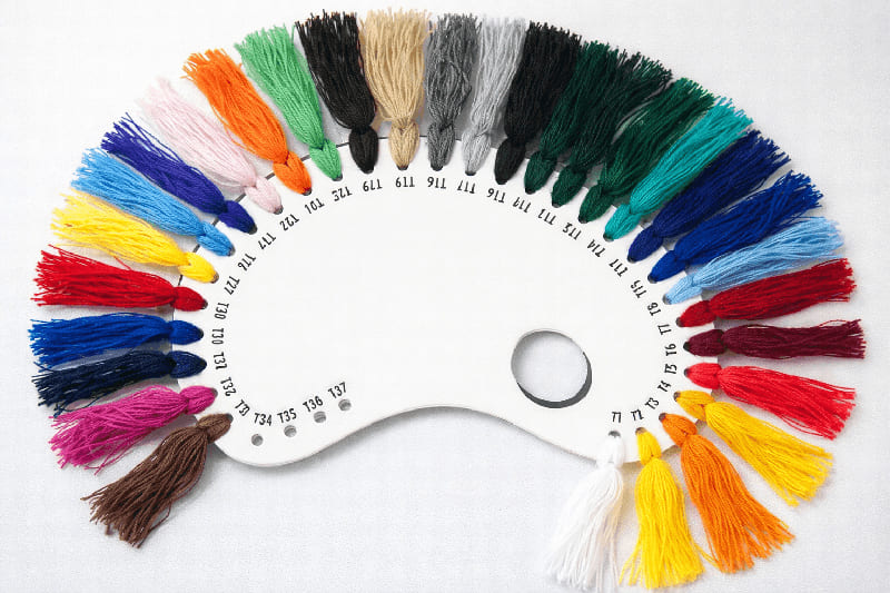 Farbfächer für Strickfarben von Fanschals